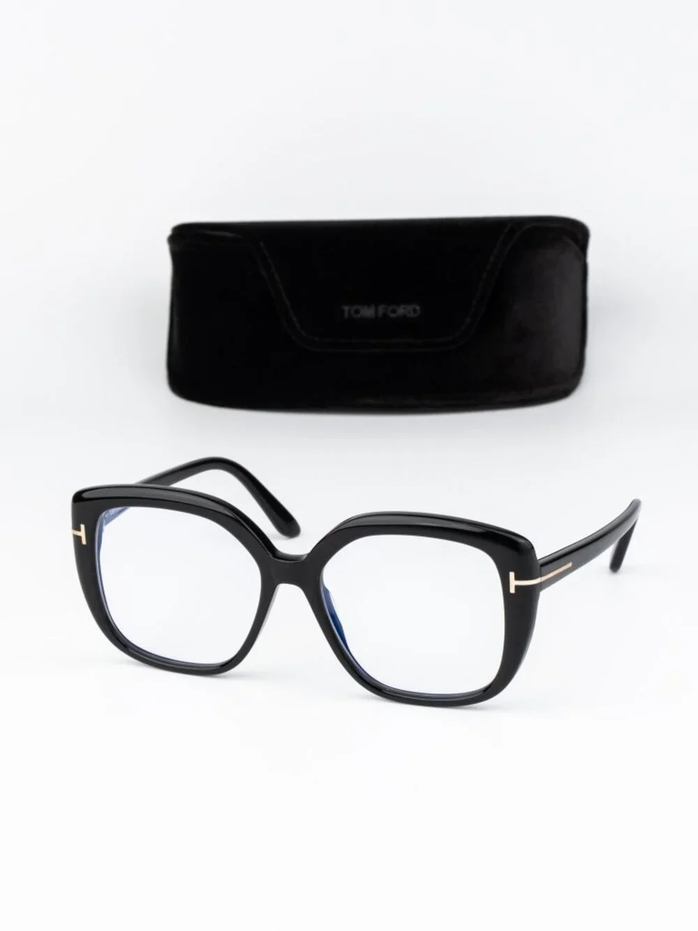 Tom Ford Women Eyeglasses Black Square Oversized FT6043-B 001 NEW AUTHENTIC